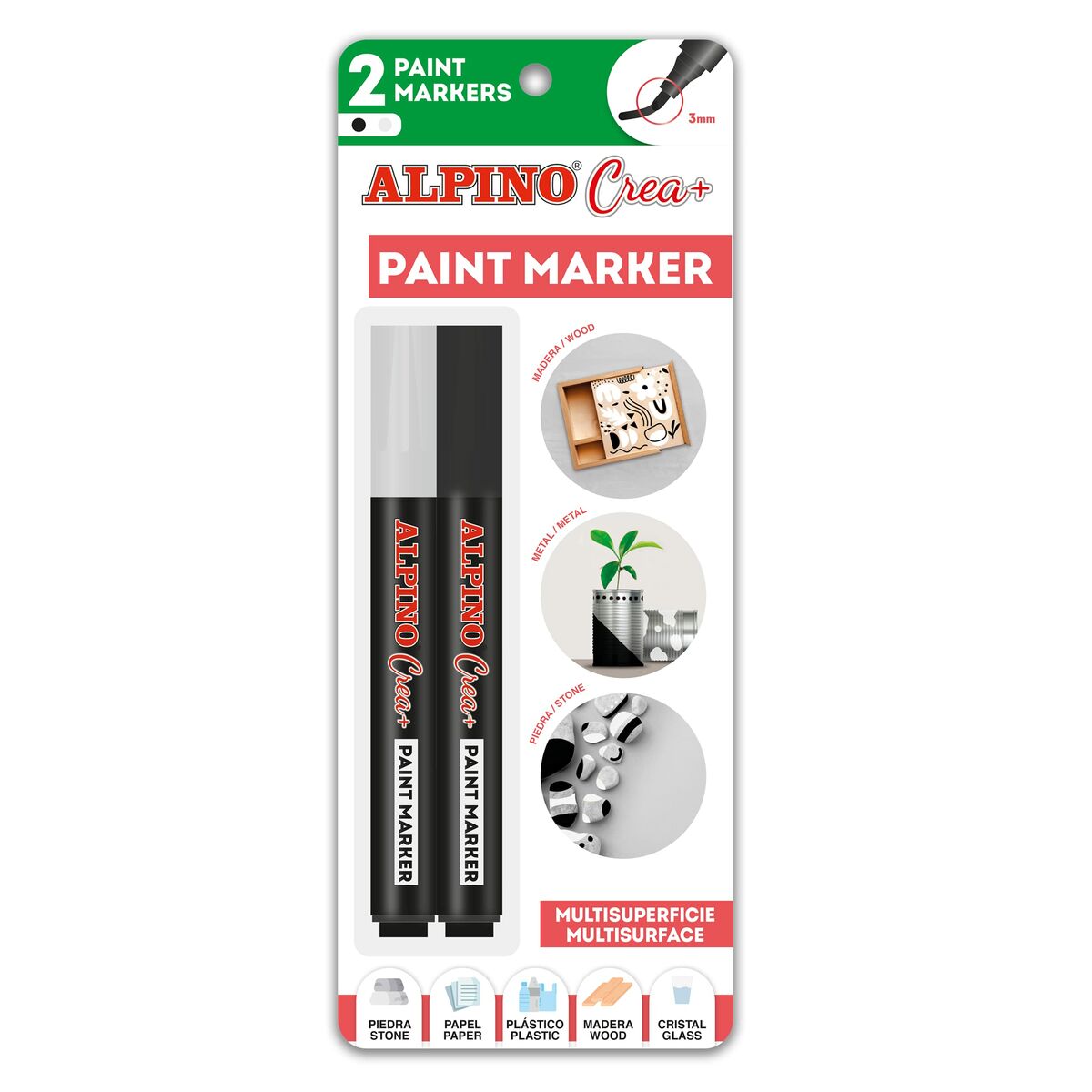 Tuschpennor Alpino Color Experience Vit Svart 2 Delar - 2