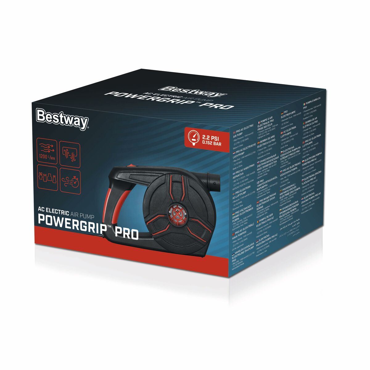 Bestway Elektrisk Pump Pro 19,8x12,3x12,4 cm 1200 L/min Uppblåsbar och Camping 62247 - 3