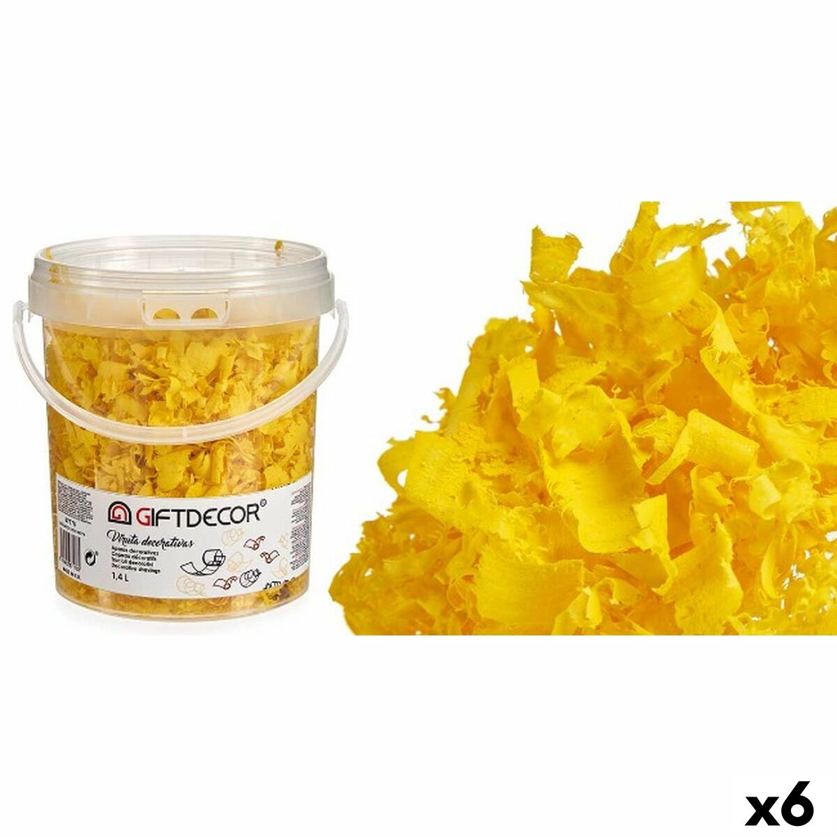 Dekorativa spån Gift Decor Gul 1,4 L (6 antal) - 3