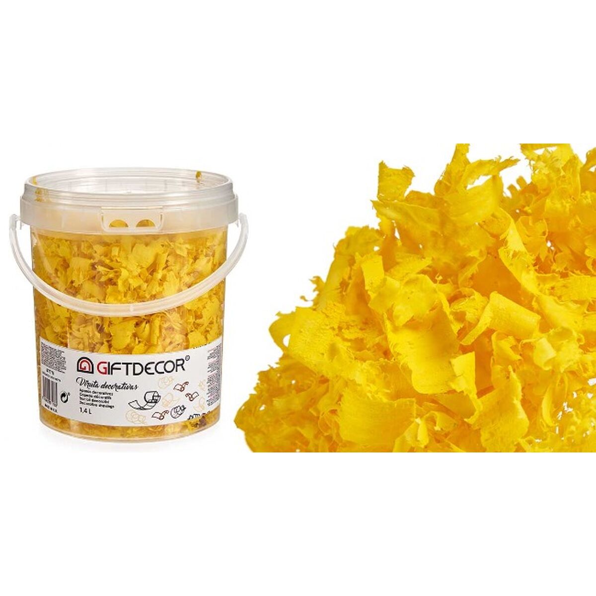 Dekorativa spån Gift Decor Gul 1,4 L (6 antal) - 4