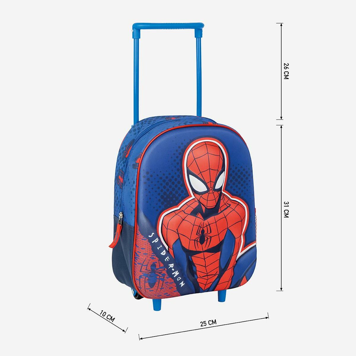 Skolväska med hjul Spider-Man Blå 25 x 31 x 10 cm - 6