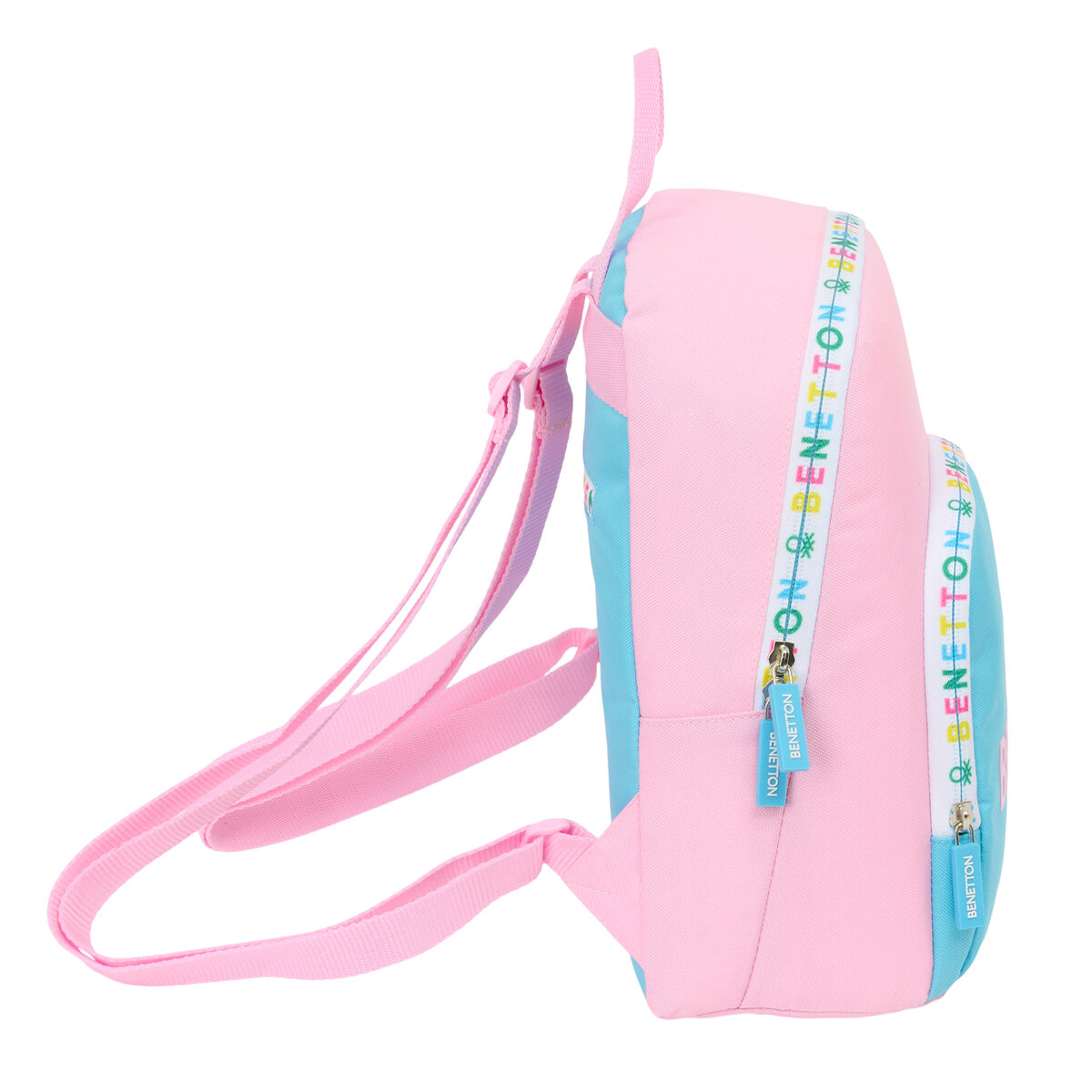 Ryggsäck Casual Benetton Unique Rosa Turkos 25 x 30 x 13 cm - 3