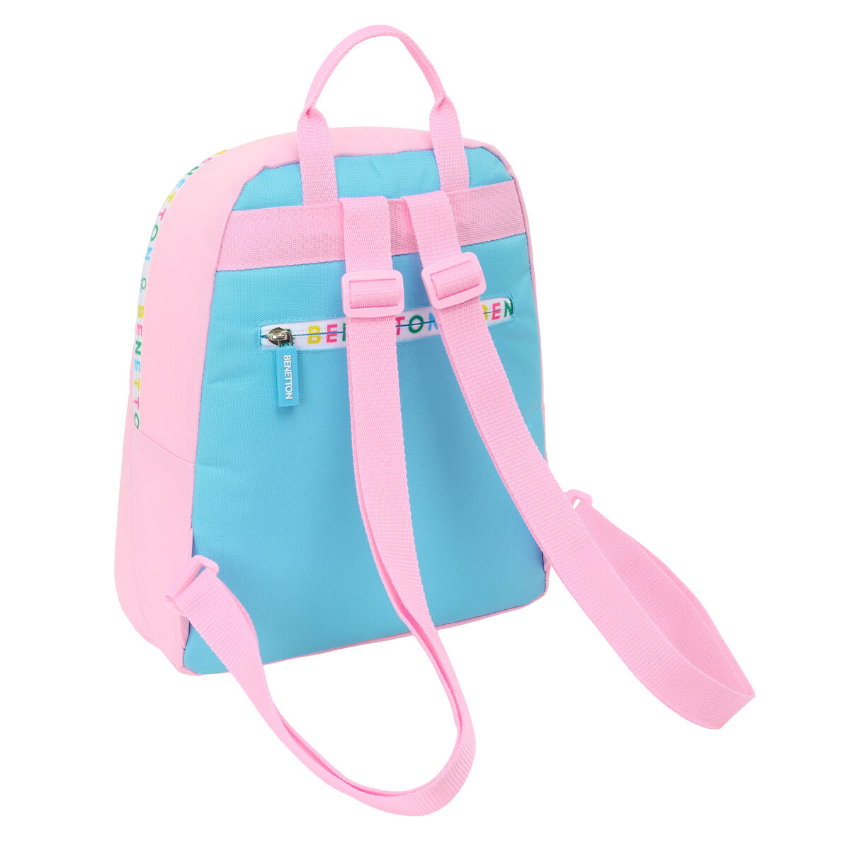 Ryggsäck Casual Benetton Unique Rosa Turkos 25 x 30 x 13 cm - 4
