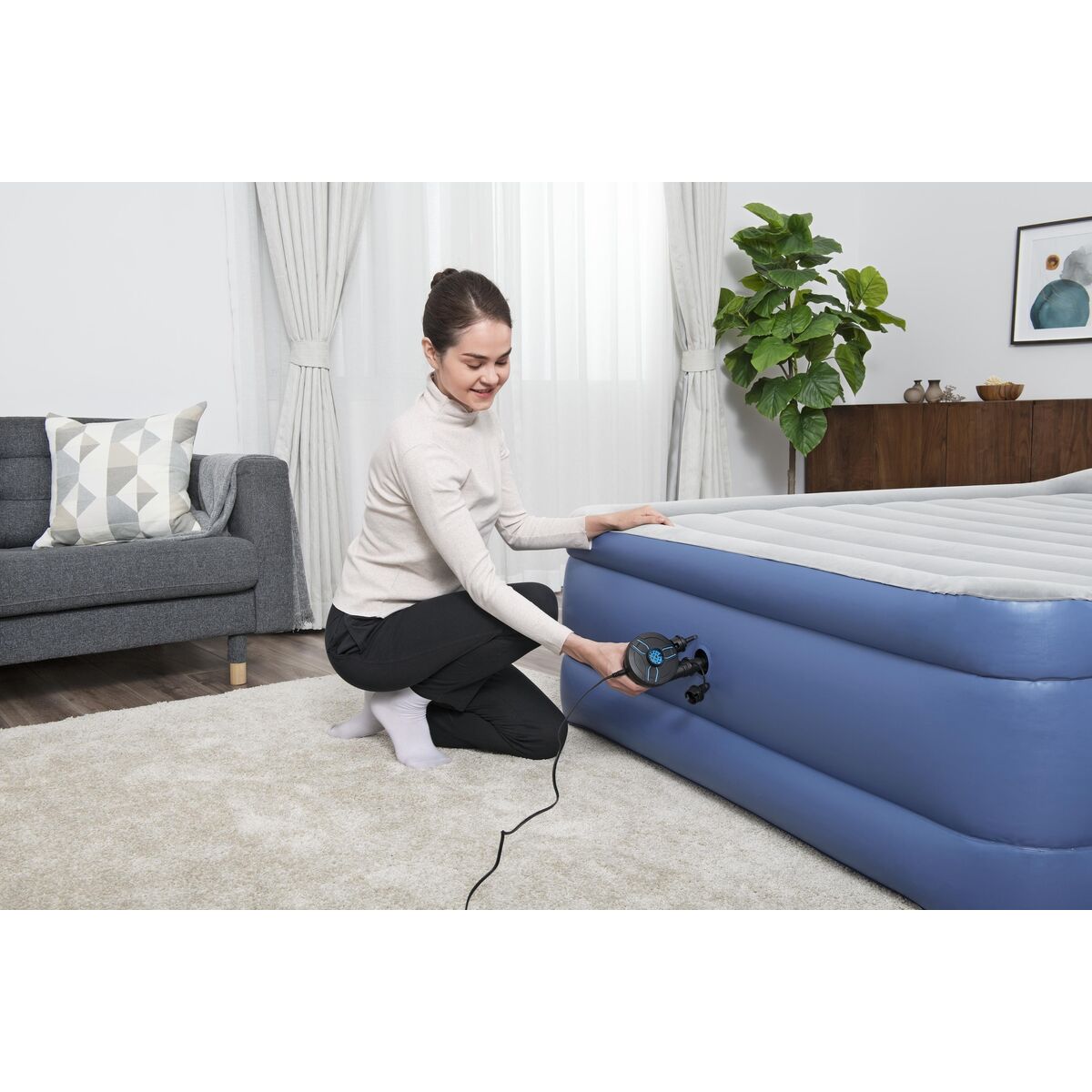 Bestway Elektrisk Pump 11,3x10,1x10,7 cm 490 L/min Uppblåsbar och Camping 62255 - 3