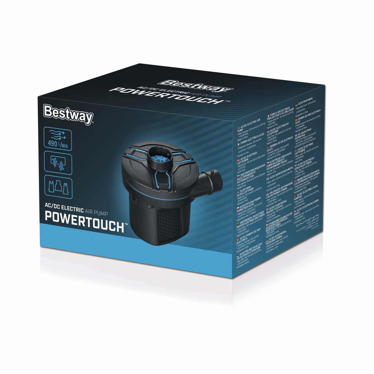 Bestway Elektrisk Pump 11,3x10,1x10,7 cm 490 L/min Uppblåsbar och Camping 62255 - 2