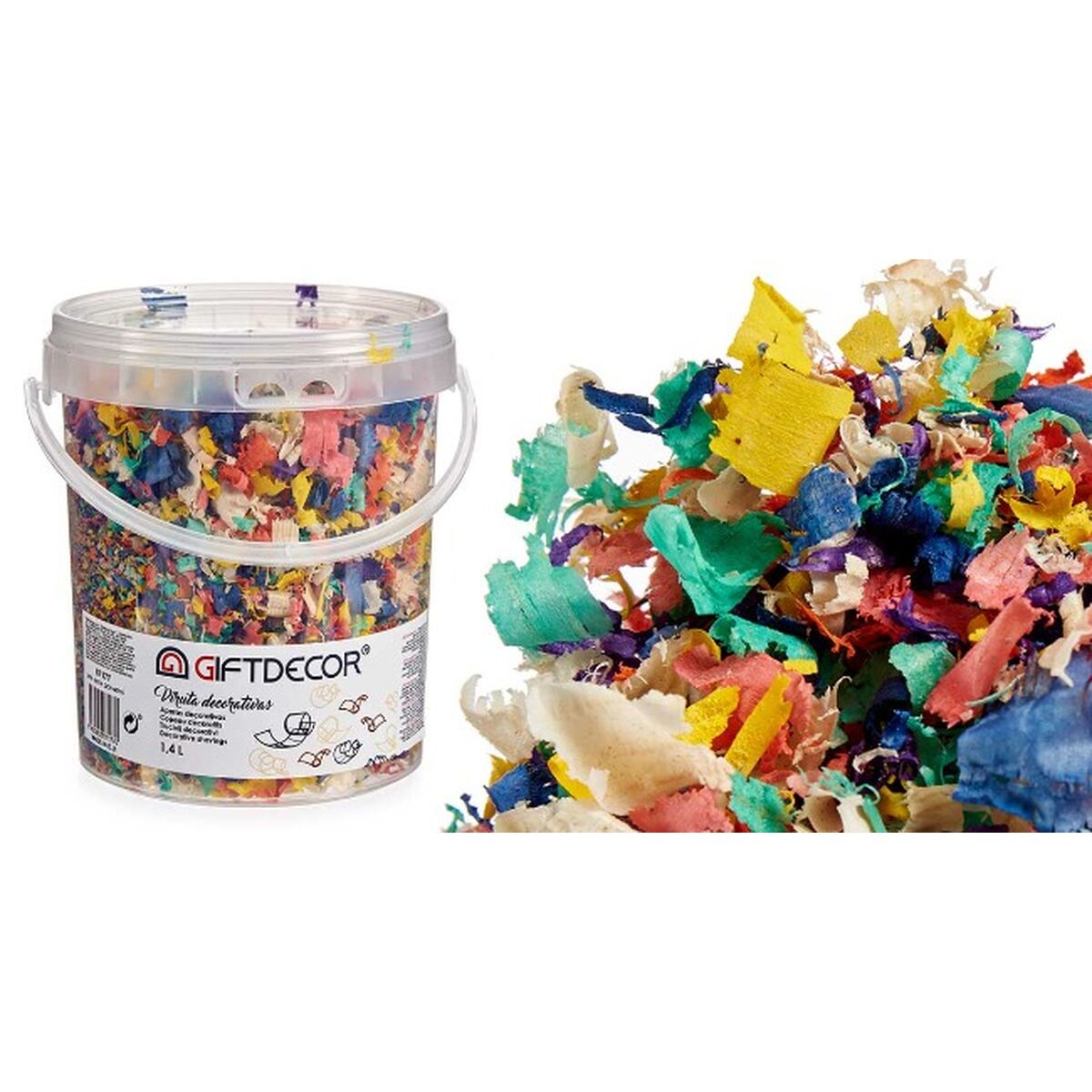 Dekorativa spån Gift Decor Multicolour 1,4 L (6 antal) - 2