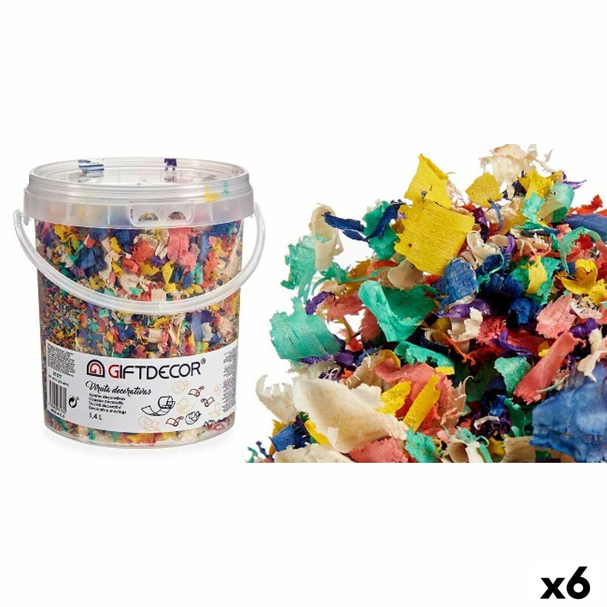 Dekorativa spån Gift Decor Multicolour 1,4 L (6 antal) - 3