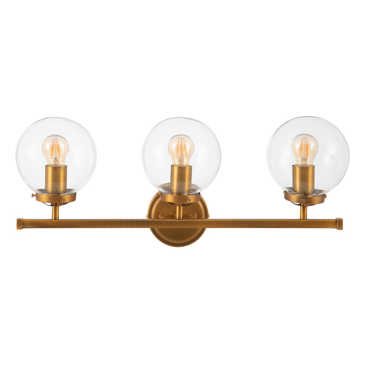 Vägglampa 60 x 20 cm Glas Gyllene Metall - 6