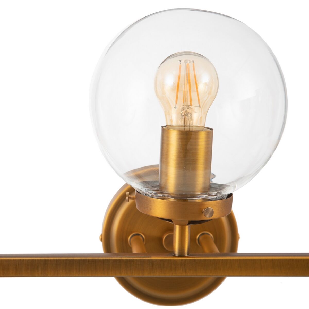 Vägglampa 60 x 20 cm Glas Gyllene Metall - 4