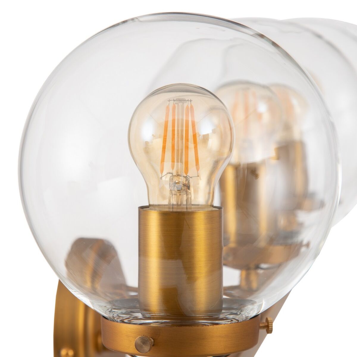Vägglampa 60 x 20 cm Glas Gyllene Metall - 7