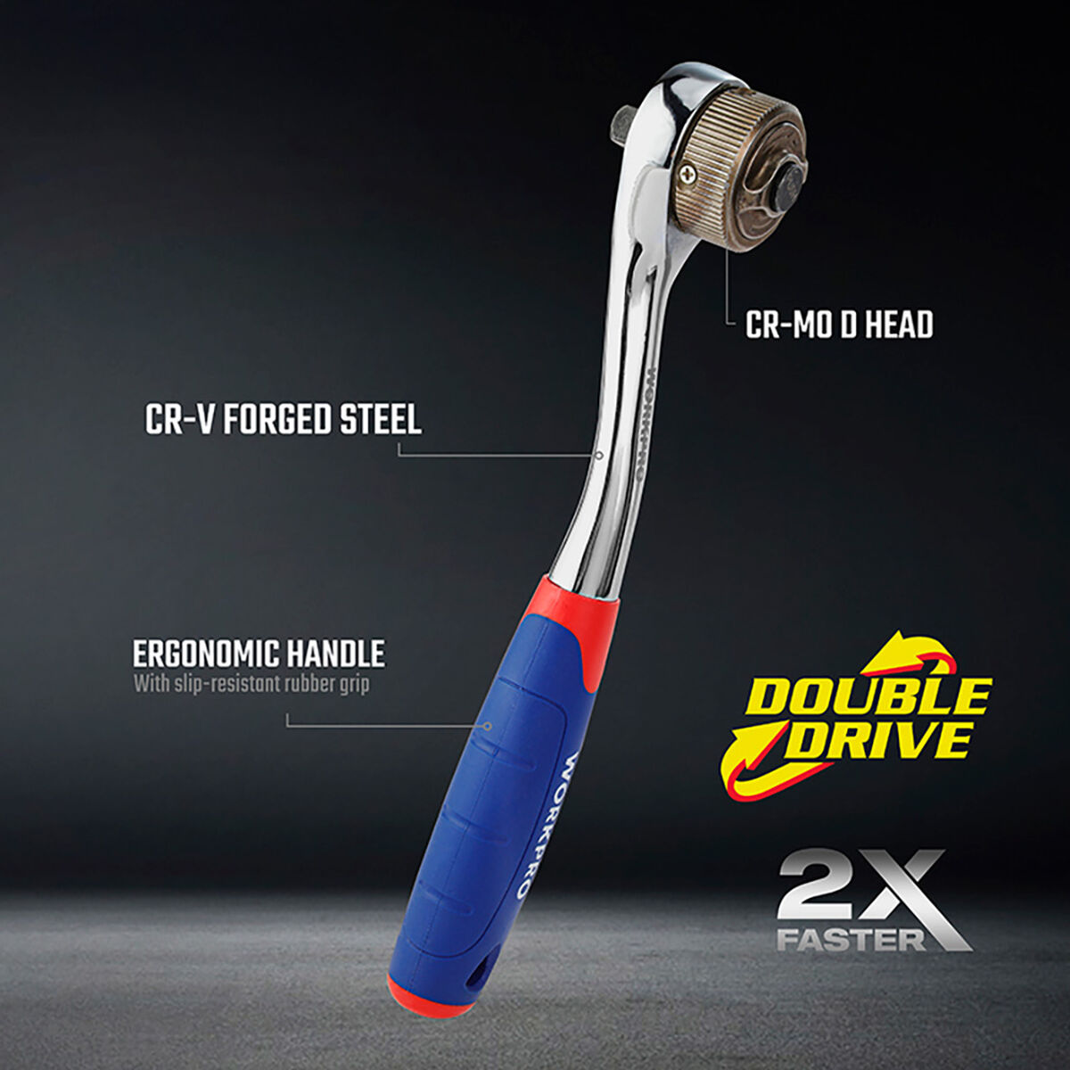 Hylsnyckel Workpro Double Drive 3/8" - 6