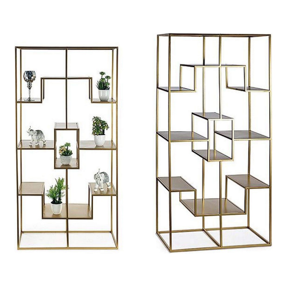 Bokhylla Gift Decor BIG-S3605004 Gyllene Metall 45 x 200 x 100 cm - 2