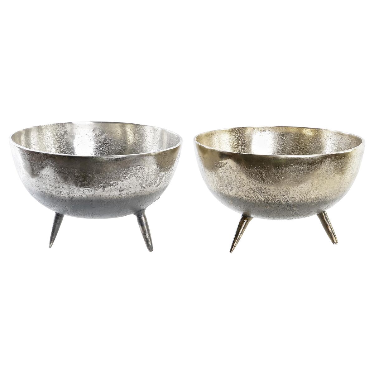 Bordsdekoration DKD Home Decor Gyllene Silvrig Aluminium 31 x 31 x 19,5 cm (2 antal)