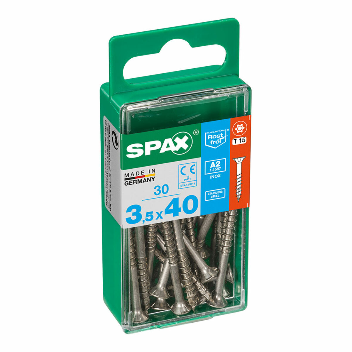 Låda med skruvar SPAX 4197000350401 Träskruv Platt huvud (3,5 x 40 mm) - 2