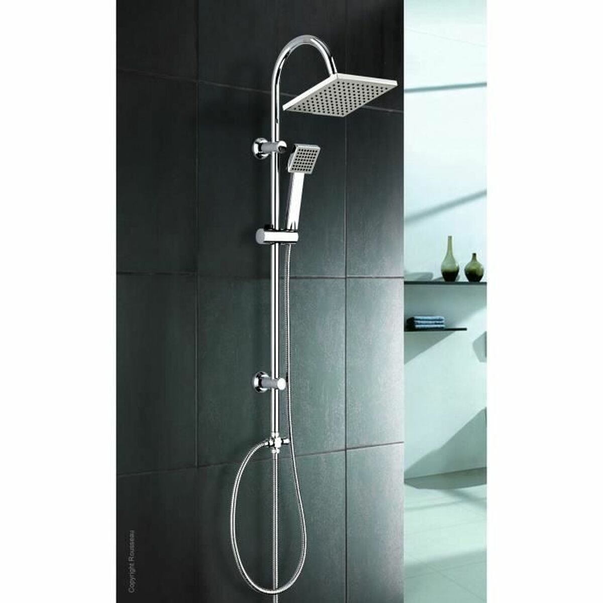 Duschpelare Rousseau Soto Grå Chrome Metall 22 mm 73 x 73 mm - 5