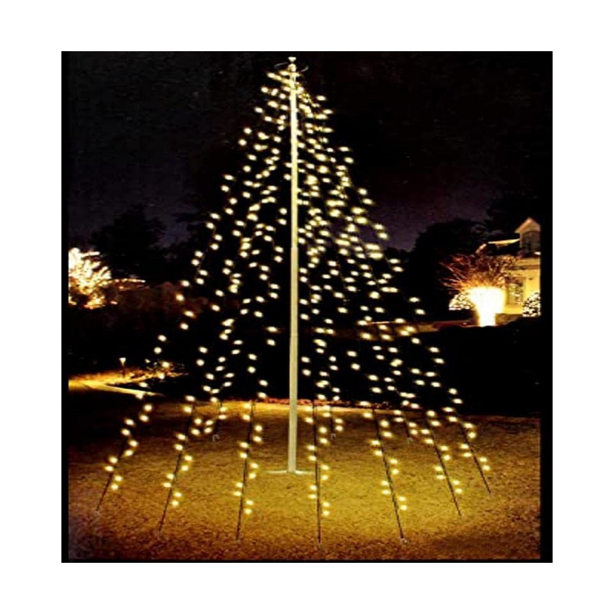 Gardinbelysning med LED Svart Varmvit - 3
