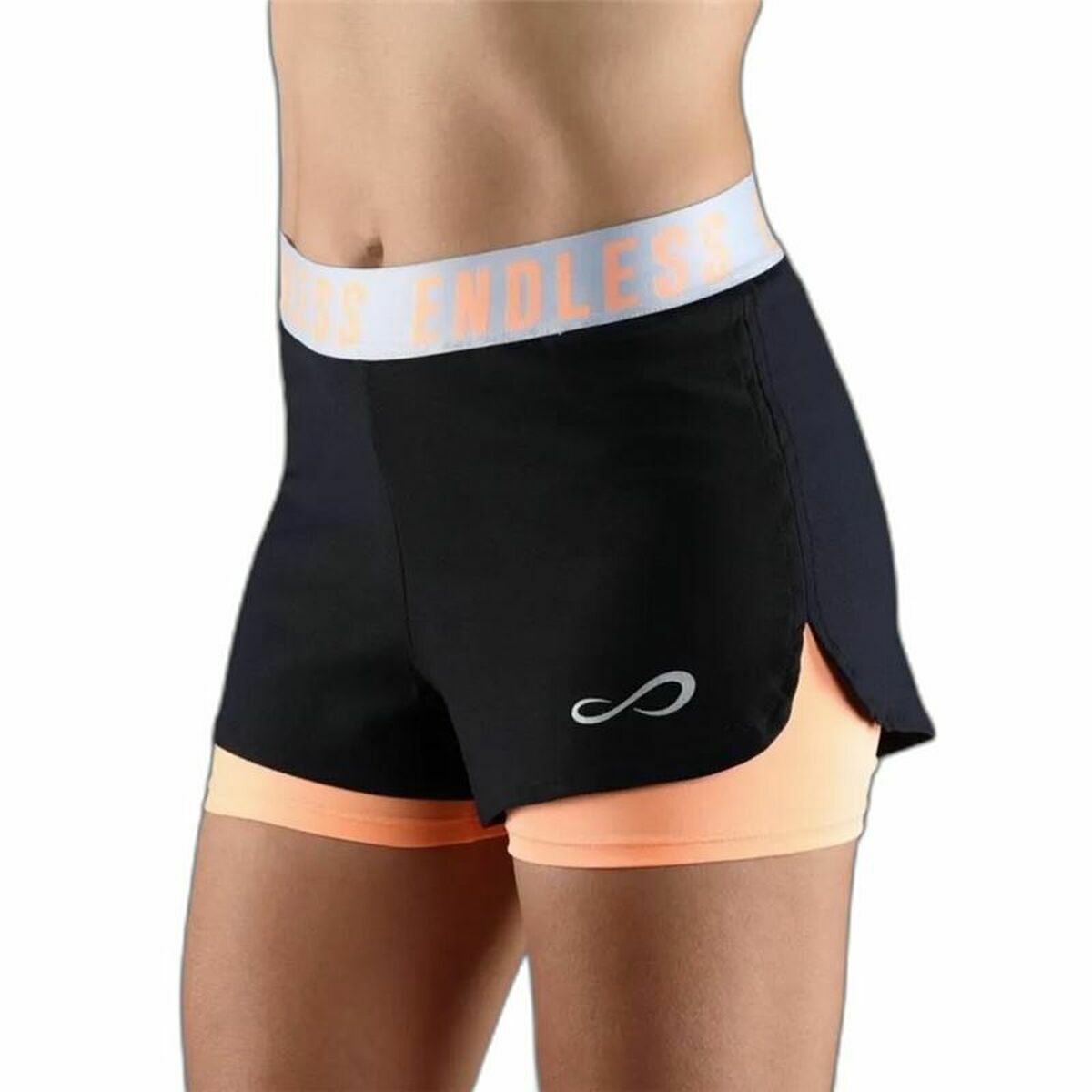 Sportshorts för kvinnor Endless Tech Iconic Orange Svart - 9
