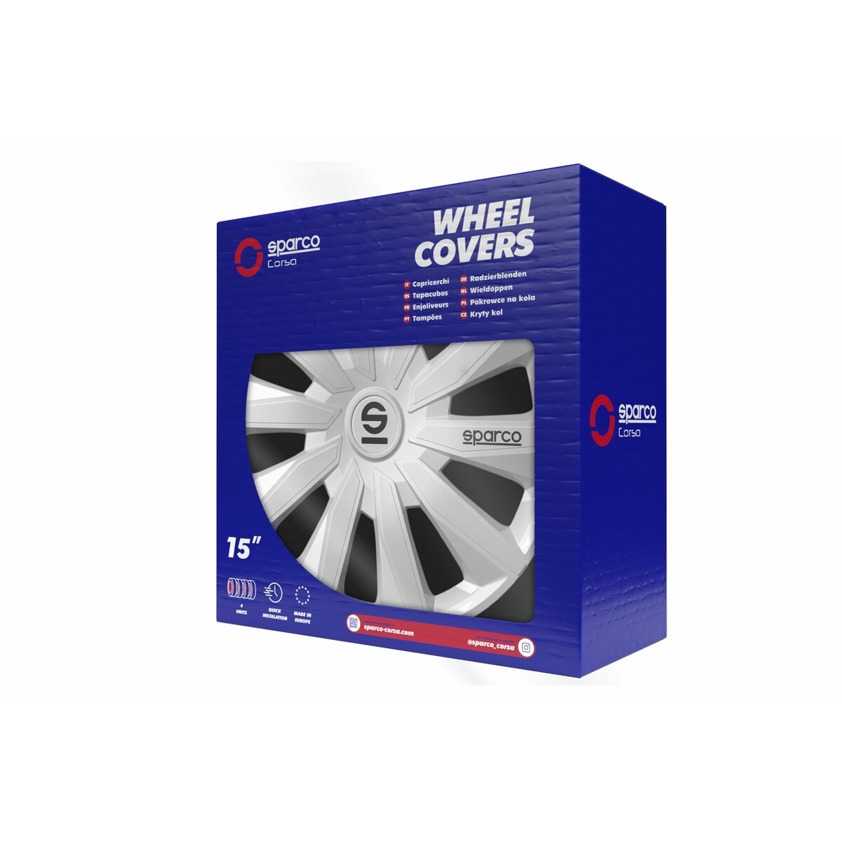 Navkapsel Sparco Milano Silver 15" 4 antal - 6