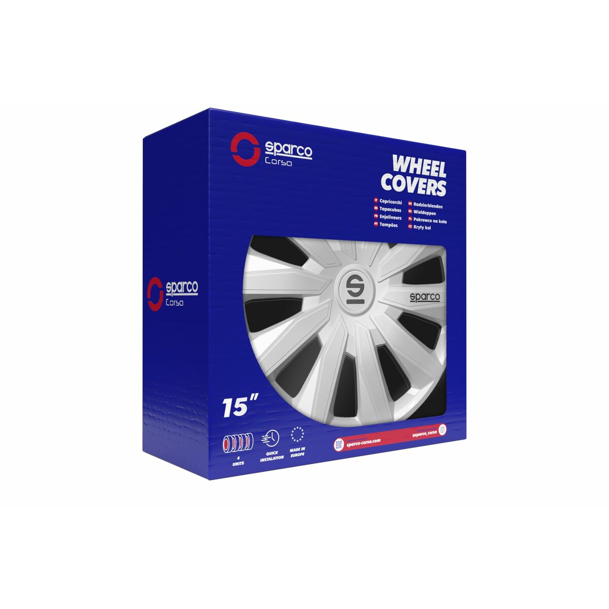 Navkapsel Sparco Milano Silver 15" 4 antal - 4