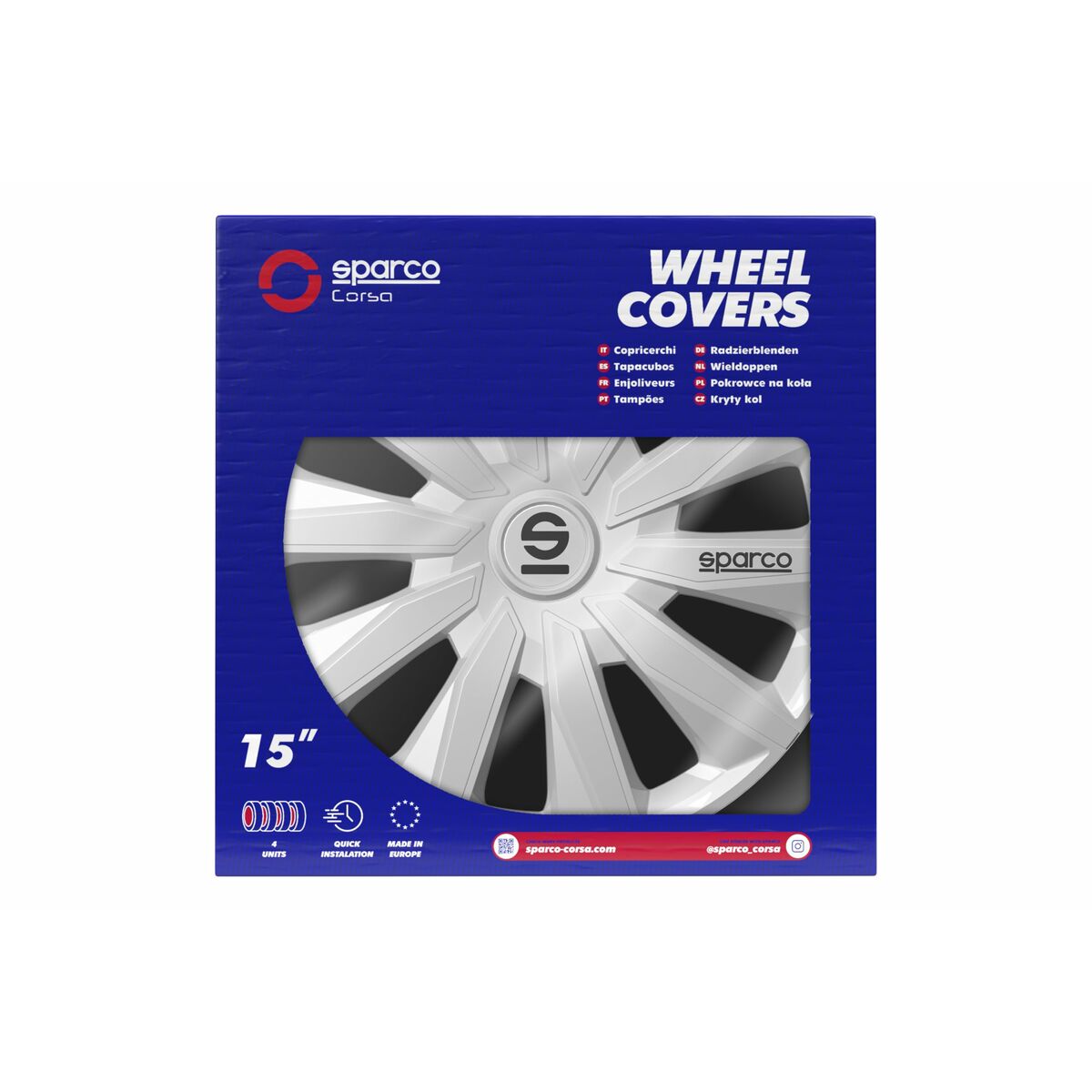 Navkapsel Sparco Milano Silver 15" 4 antal - 5