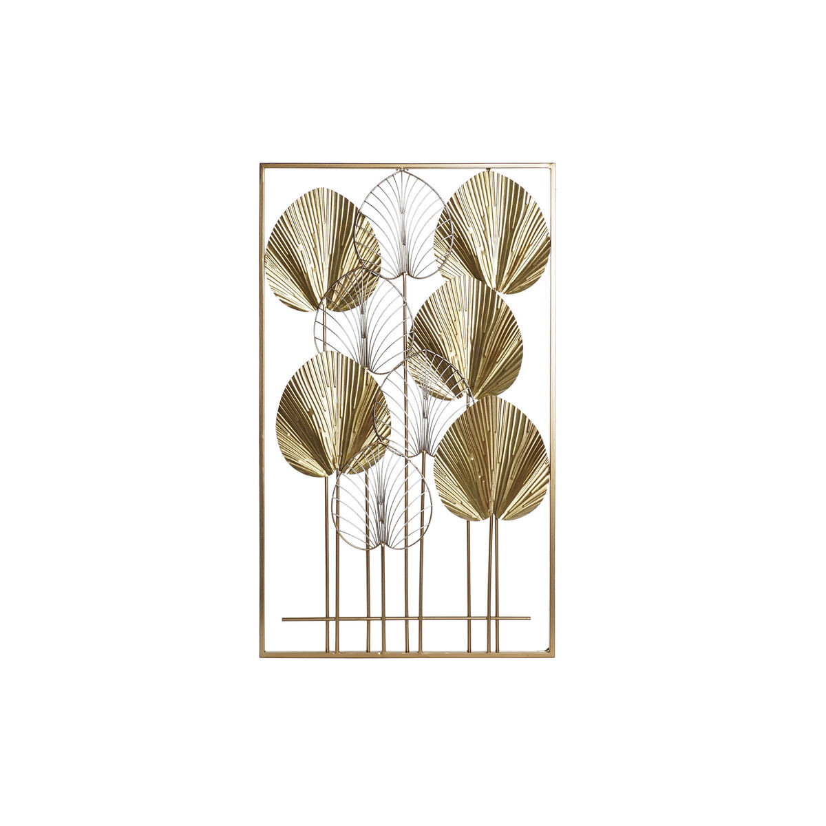 Väggdekoration DKD Home Decor Gyllene Löv av en växt 54 x 5 x 91,5 cm