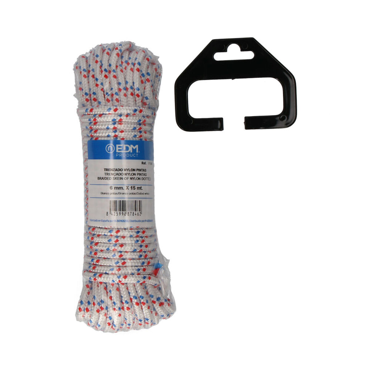 Flätat rep EDM 87846 Trefärgad Nylon 15 m - 5
