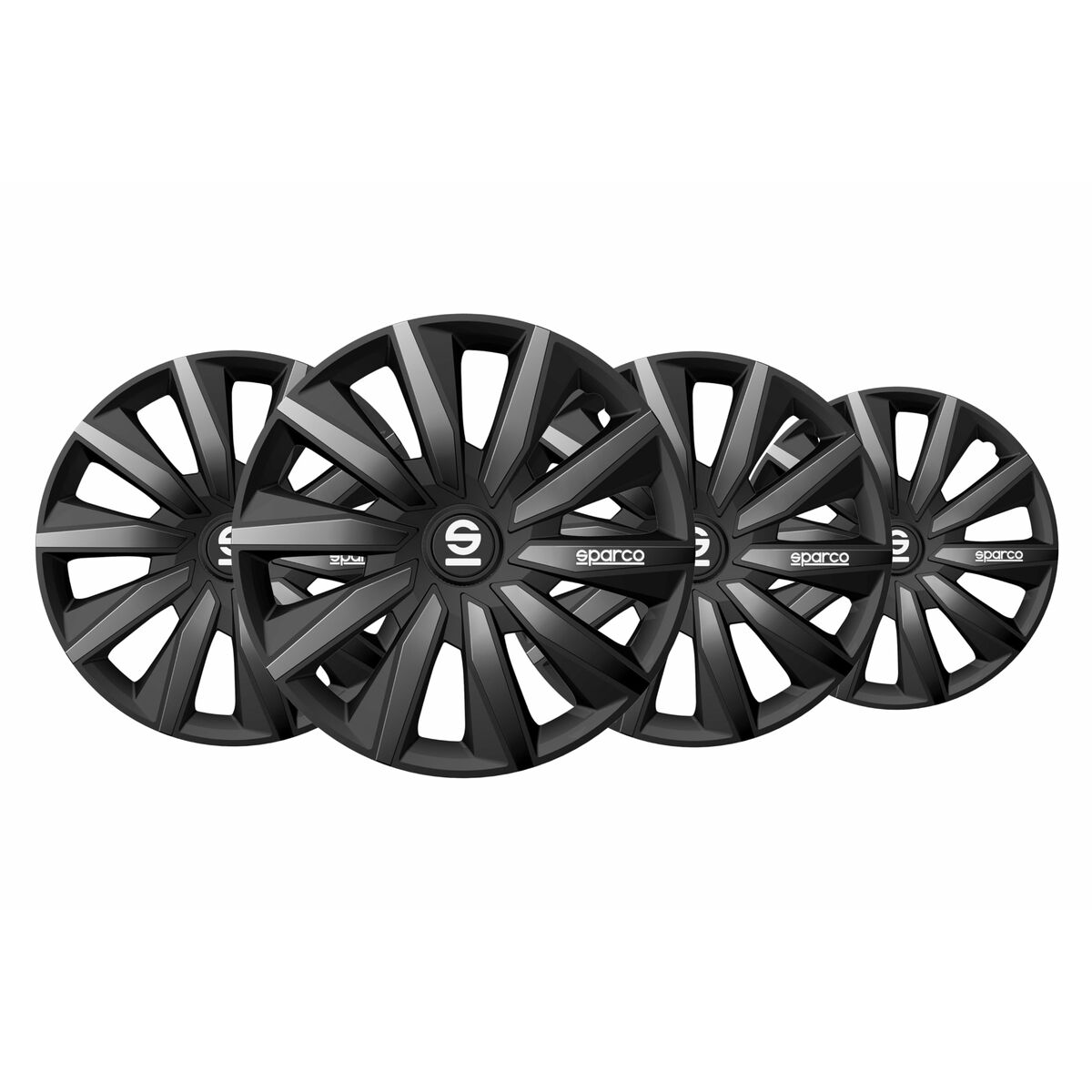 Navkapsel Sparco Milano Svart/Grå 16" 4 antal