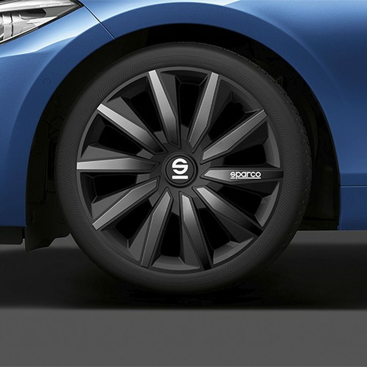 Navkapsel Sparco Milano Svart/Grå 16" 4 antal - 2