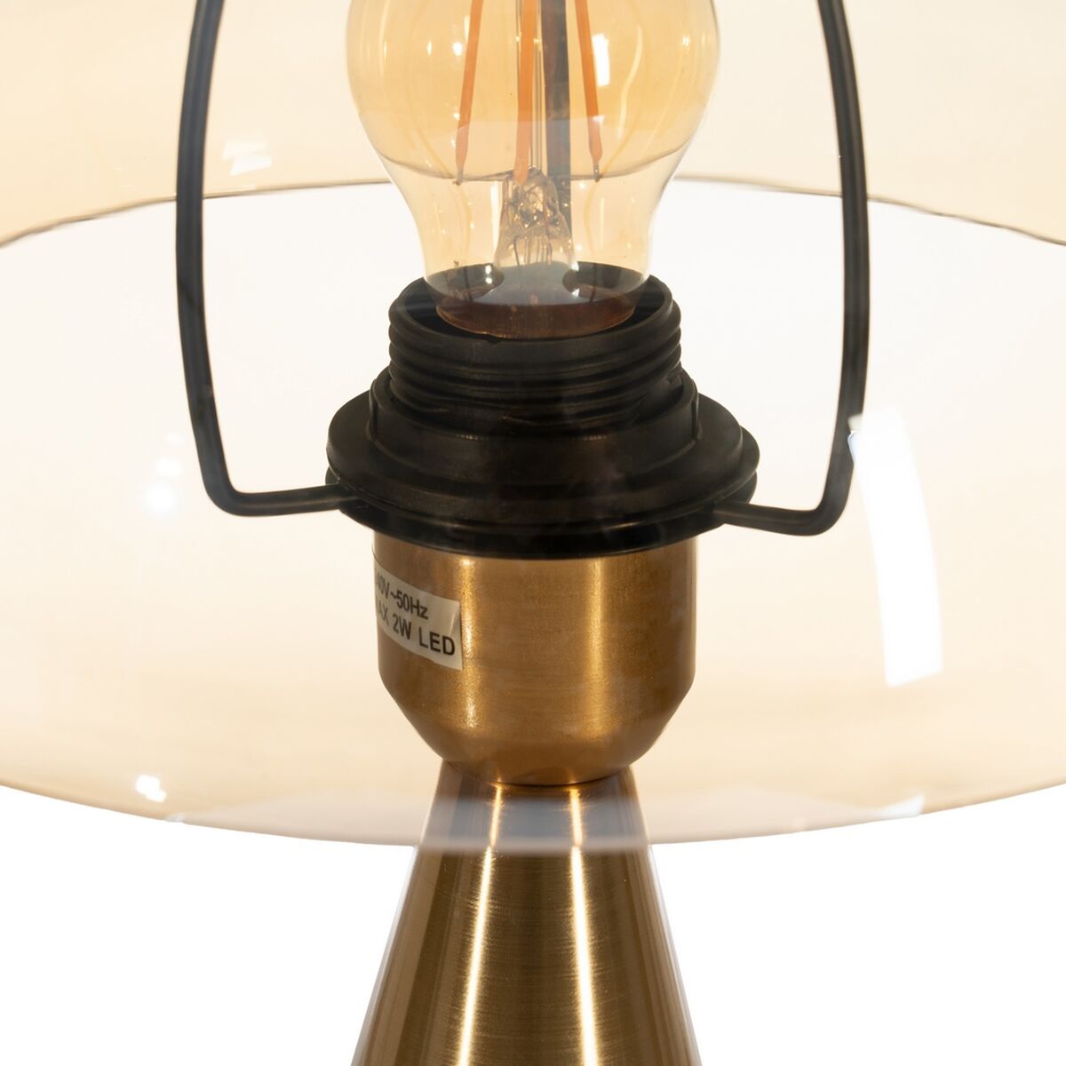 Bordslampa Gyllene Glas Järn 40 W 25 x 25 x 37 cm - 4