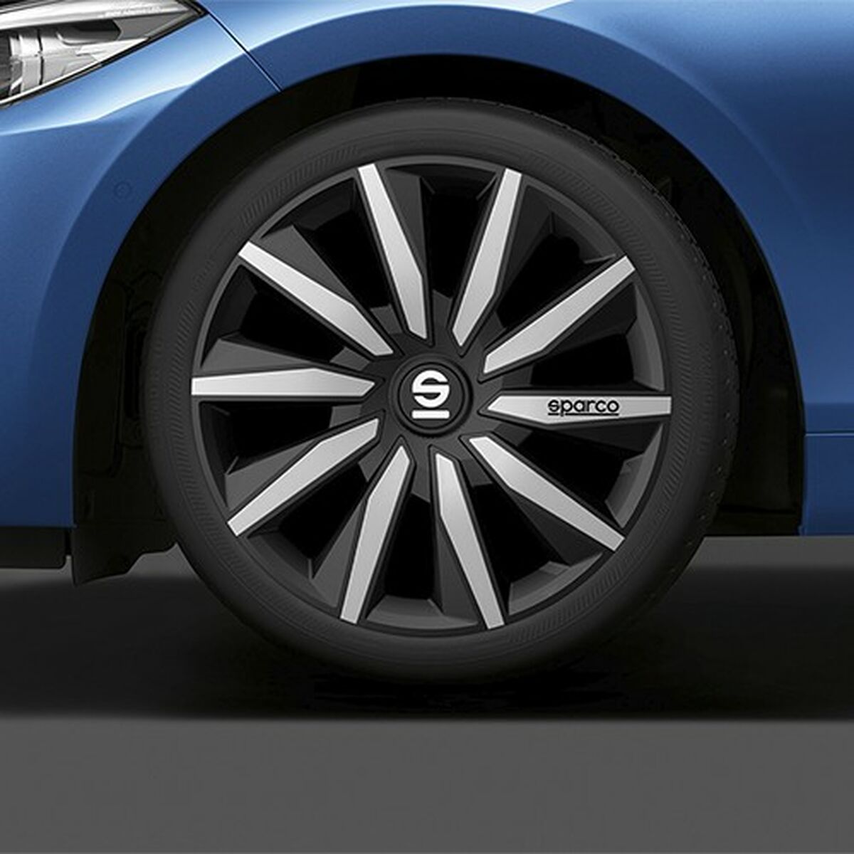 Navkapsel Sparco Milano Svart/Silvrig 16" 4 antal - 2