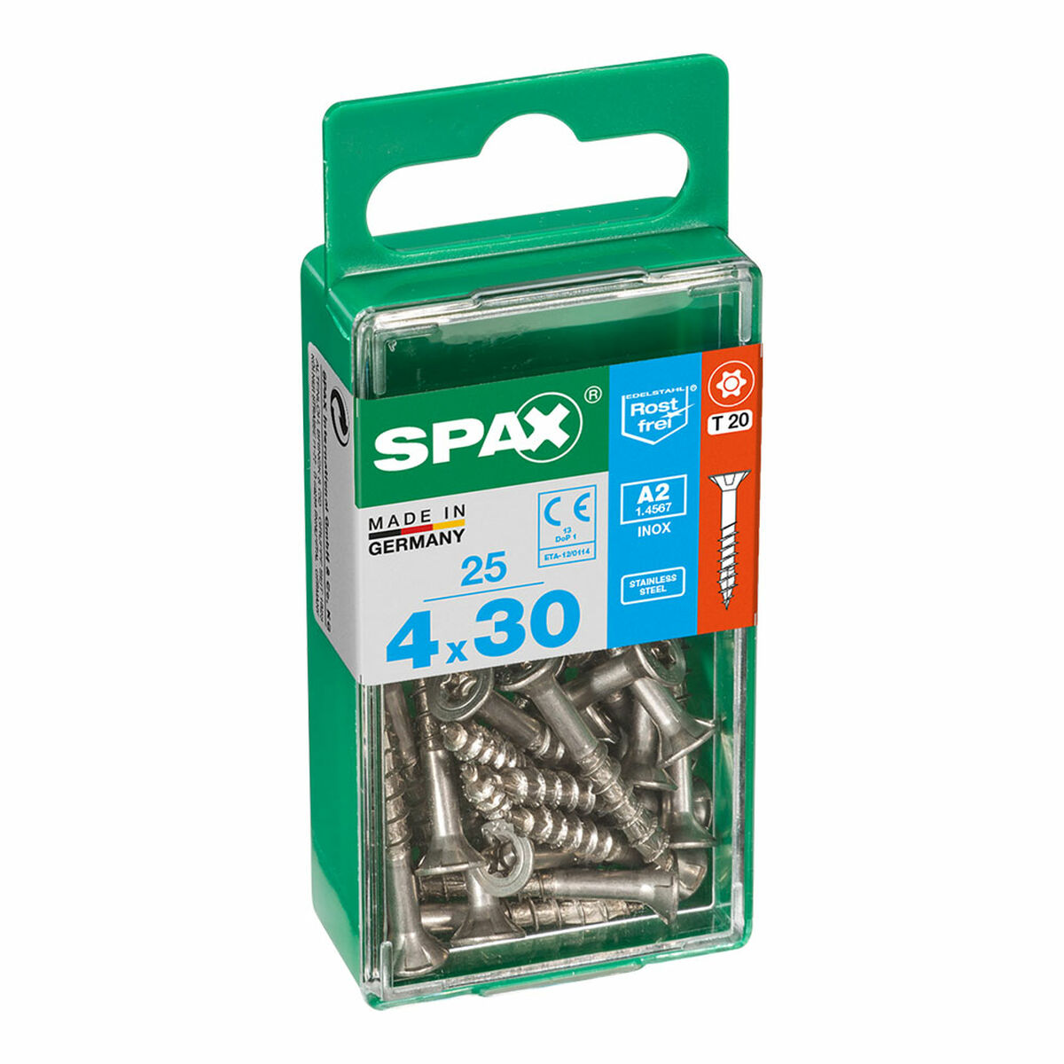 Låda med skruvar SPAX 4197000400301 Träskruv Platt huvud (4 x 30 mm) (4,0 x 30 mm) - 2