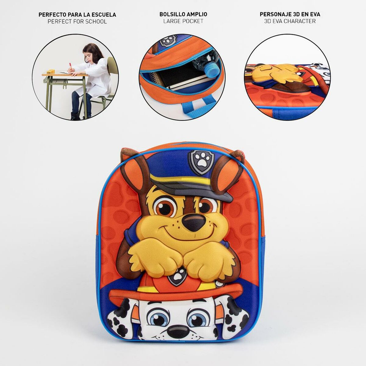Skolryggsäck The Paw Patrol Blå 22 x 28 x 10 cm - 3