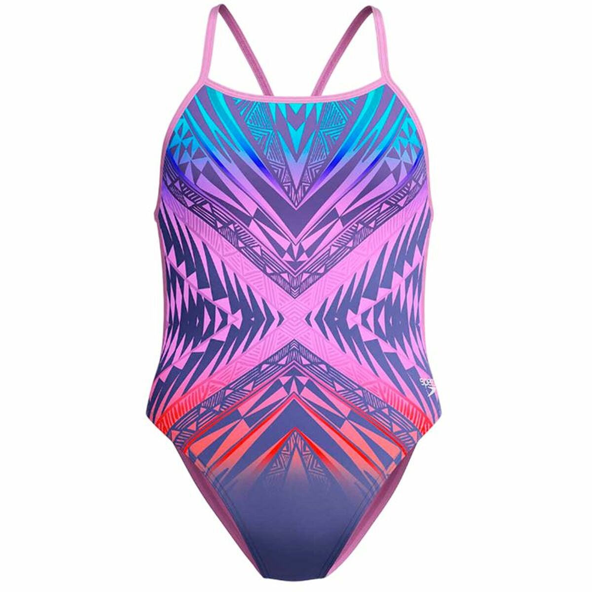 Baddräkt Dam Speedo Digital Vback Multicolour Rosa