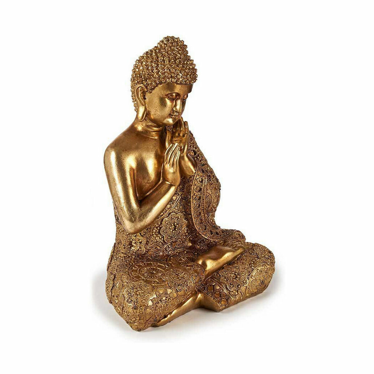 Prydnadsfigur Buddha Sittande Gyllene 17 x 33 x 23 cm (4 antal) - 3