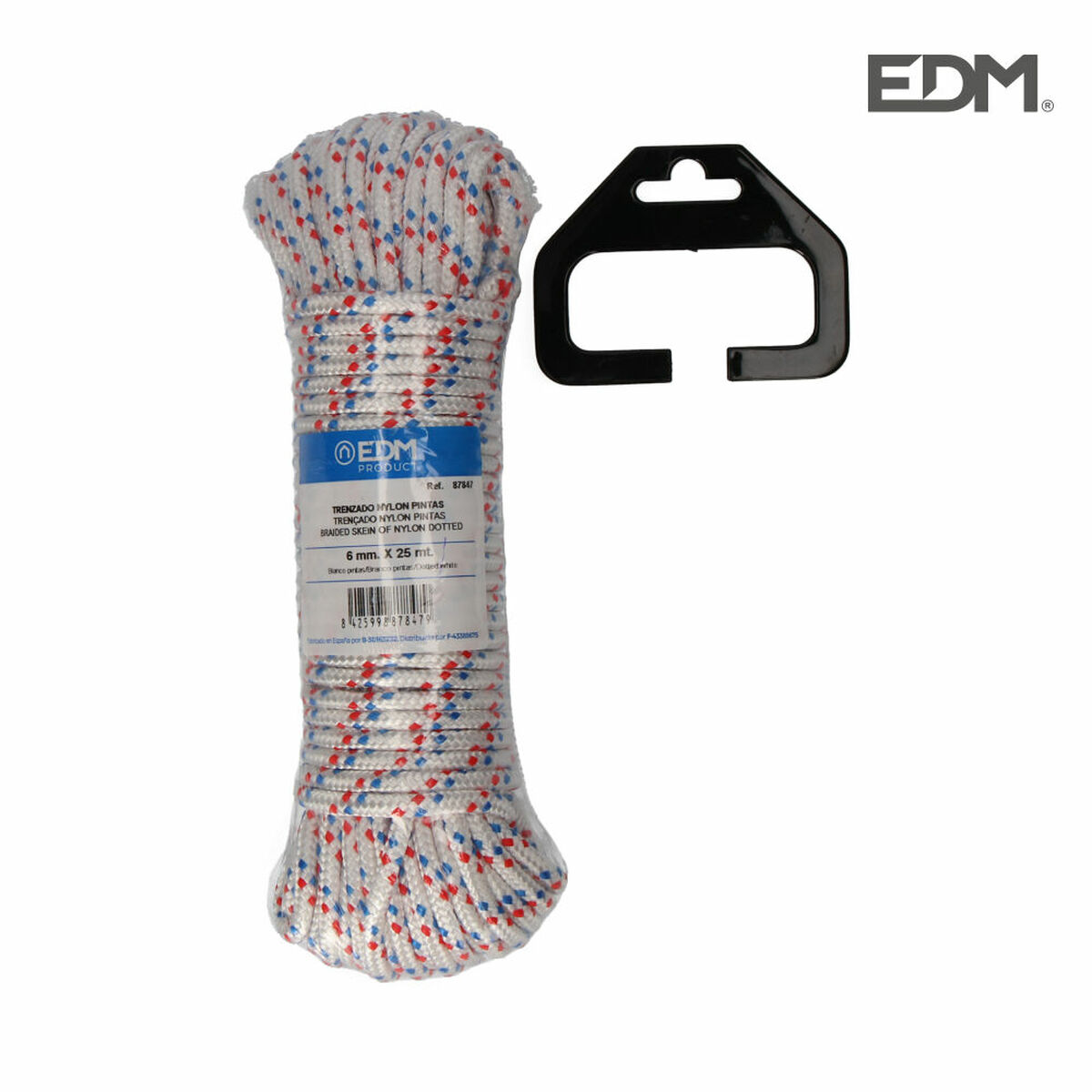 Flätat rep EDM 87847 Trefärgad Nylon 25 m