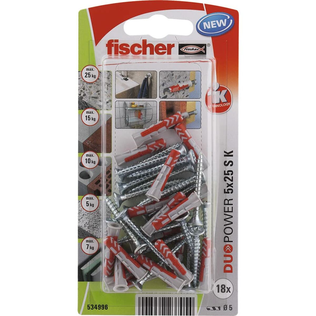 Pluggar och skruv Fischer duopower (18 antal) - 7