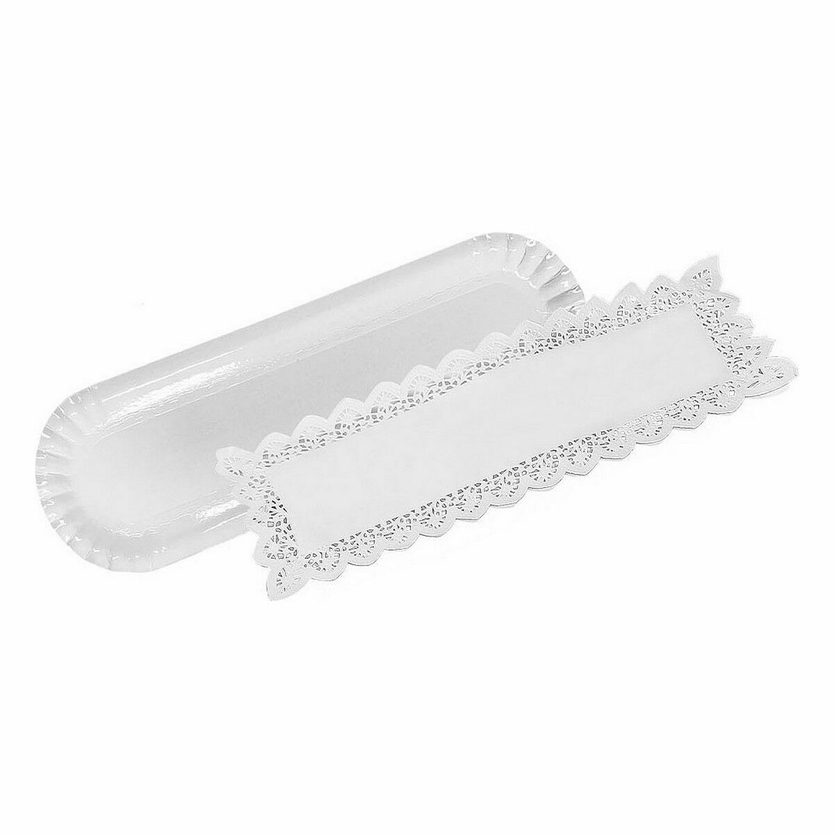 Uppsättning med Brickor Algon Vit 10 x 36 cm Engångsanvändning (2 Delar) (48 antal) - 2