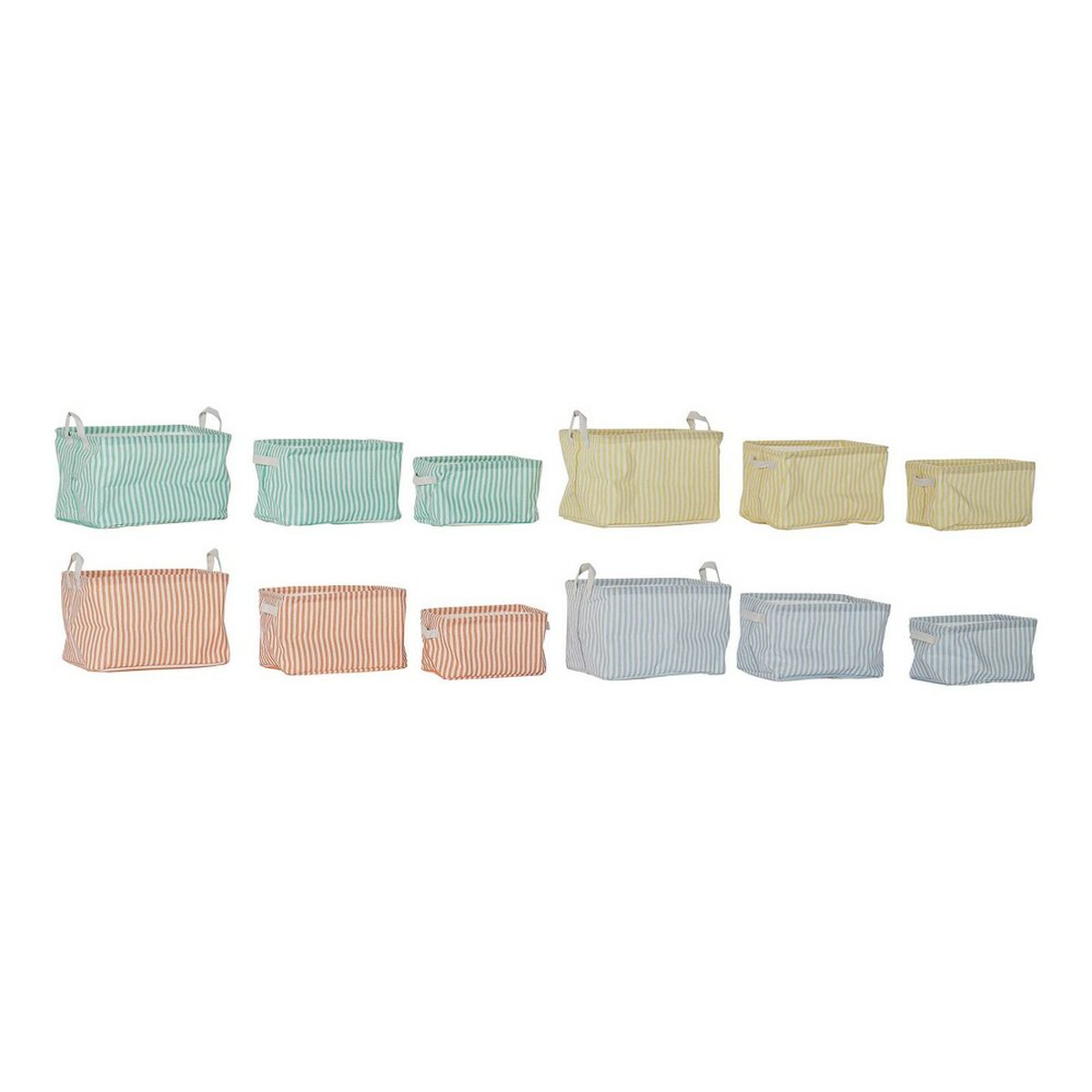 Korg - set DKD Home Decor Gul Blå Grön Orange Plast 35 x 25 x 23 cm (4 Delar) - 10
