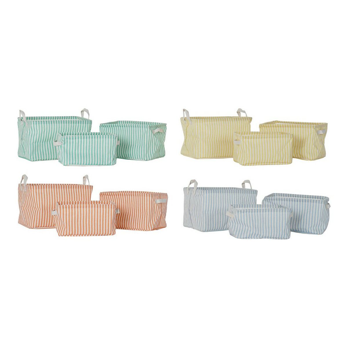 Korg - set DKD Home Decor Gul Blå Grön Orange Plast 35 x 25 x 23 cm (4 Delar) - 5