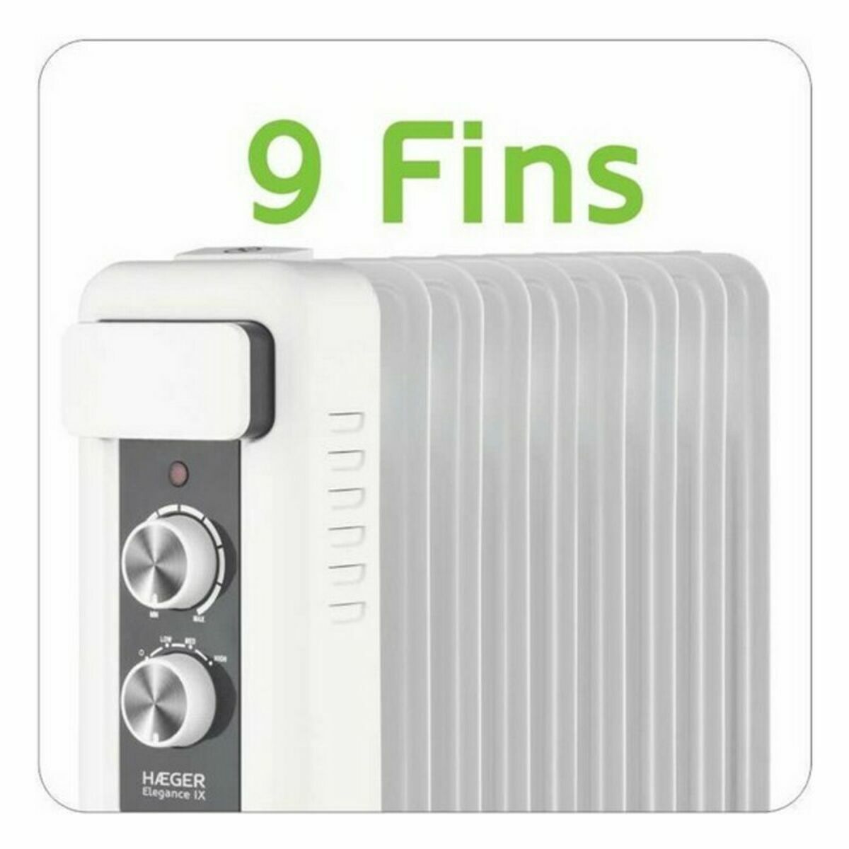 Oljeelement (9 ribbor) Haeger OH-009.008A 2000 W Vit - 5