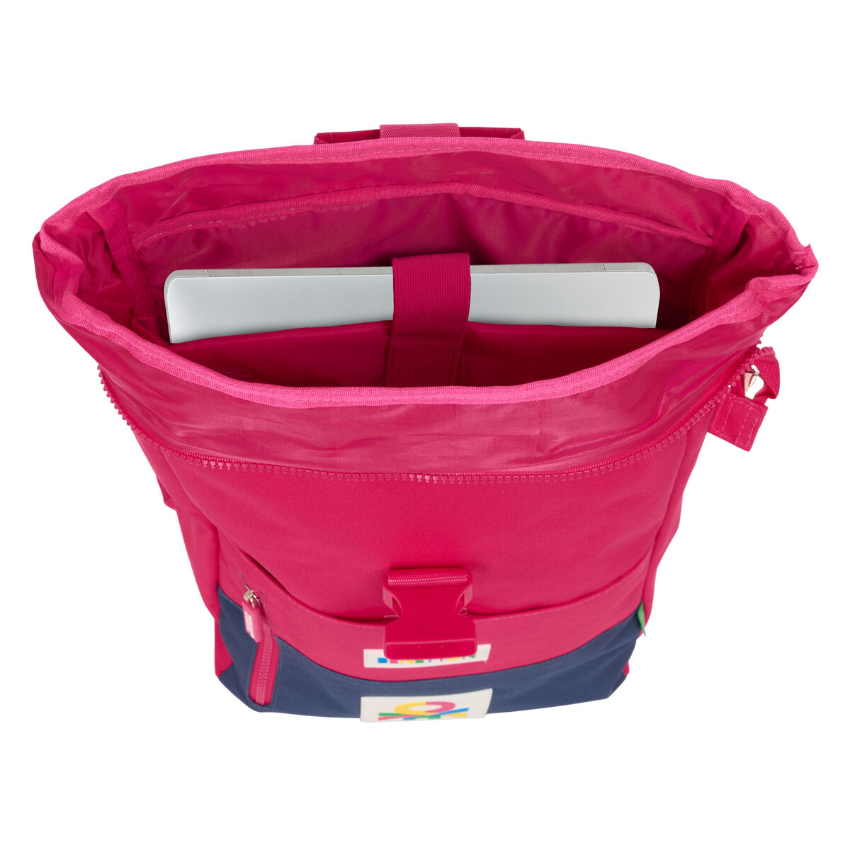 Ryggsäck Casual Benetton Cherry Cerise Marinblå - 2