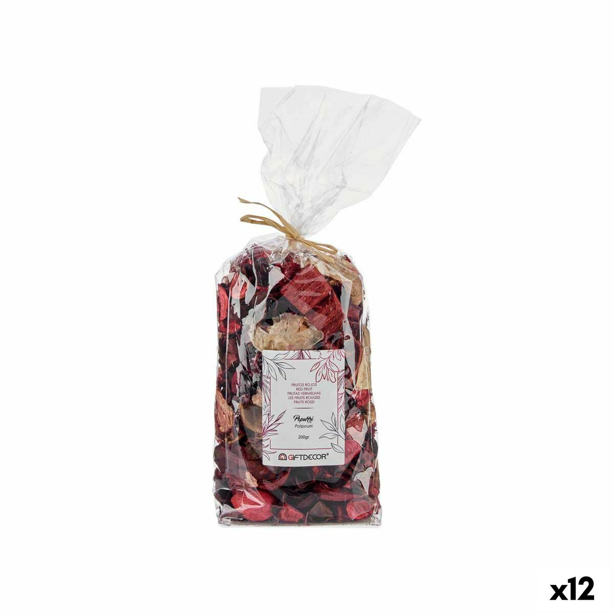 Dekorativa blommor Gift Decor Röd Naturell 12 x 32 x 10 cm Röda Bär (12 antal)