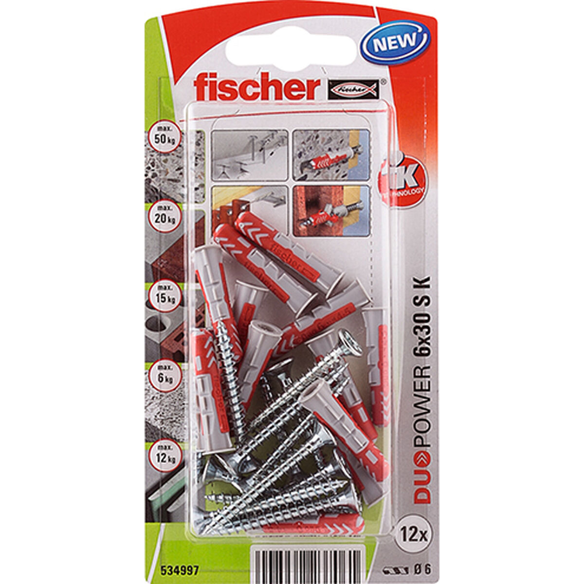 Pluggar och skruv Fischer duopower (12 antal) - 8