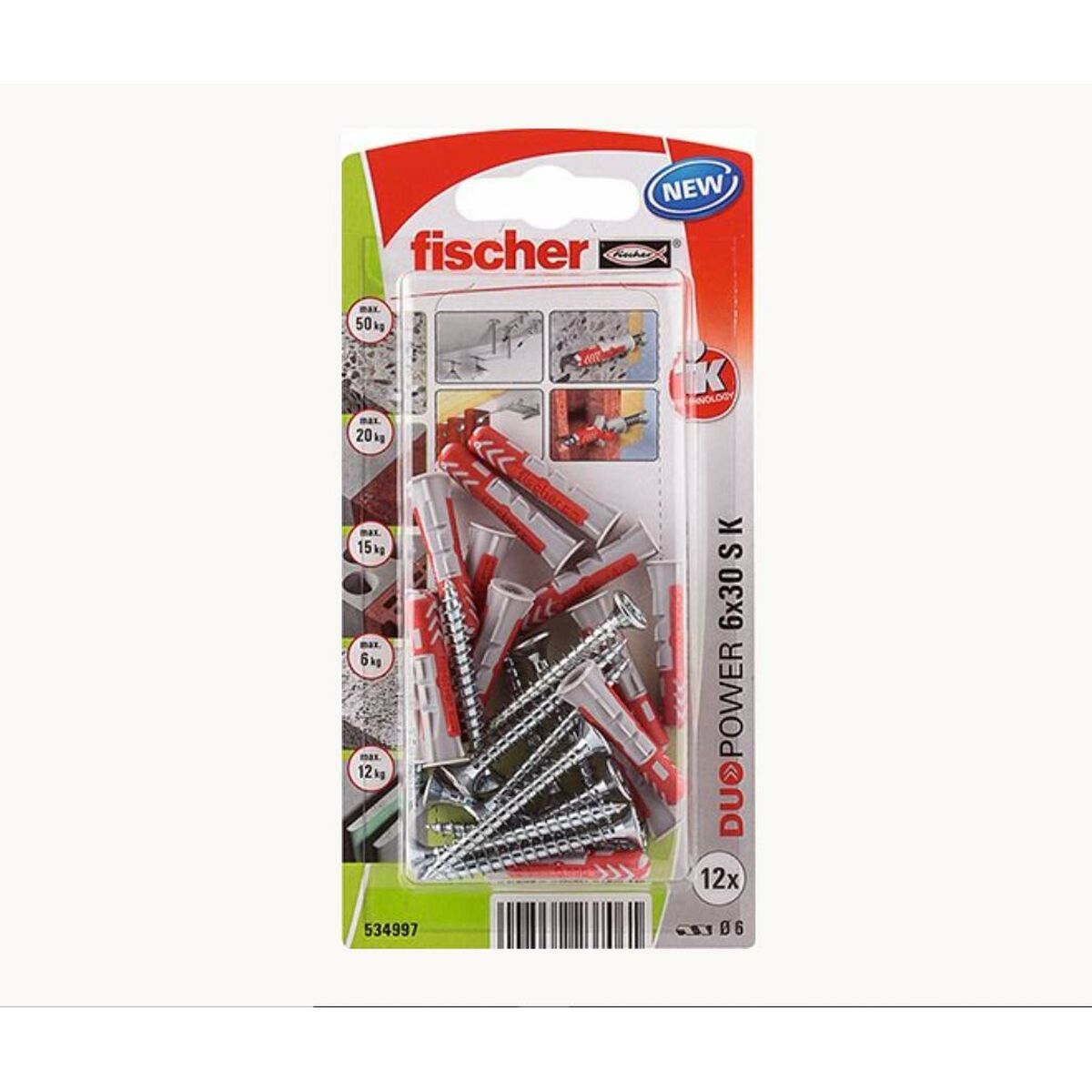 Pluggar och skruv Fischer duopower (12 antal) - 3