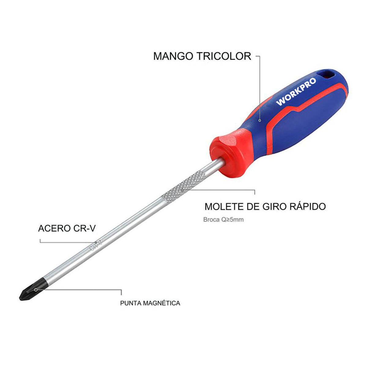 Skruvmejselset Workpro 2 Delar - 3