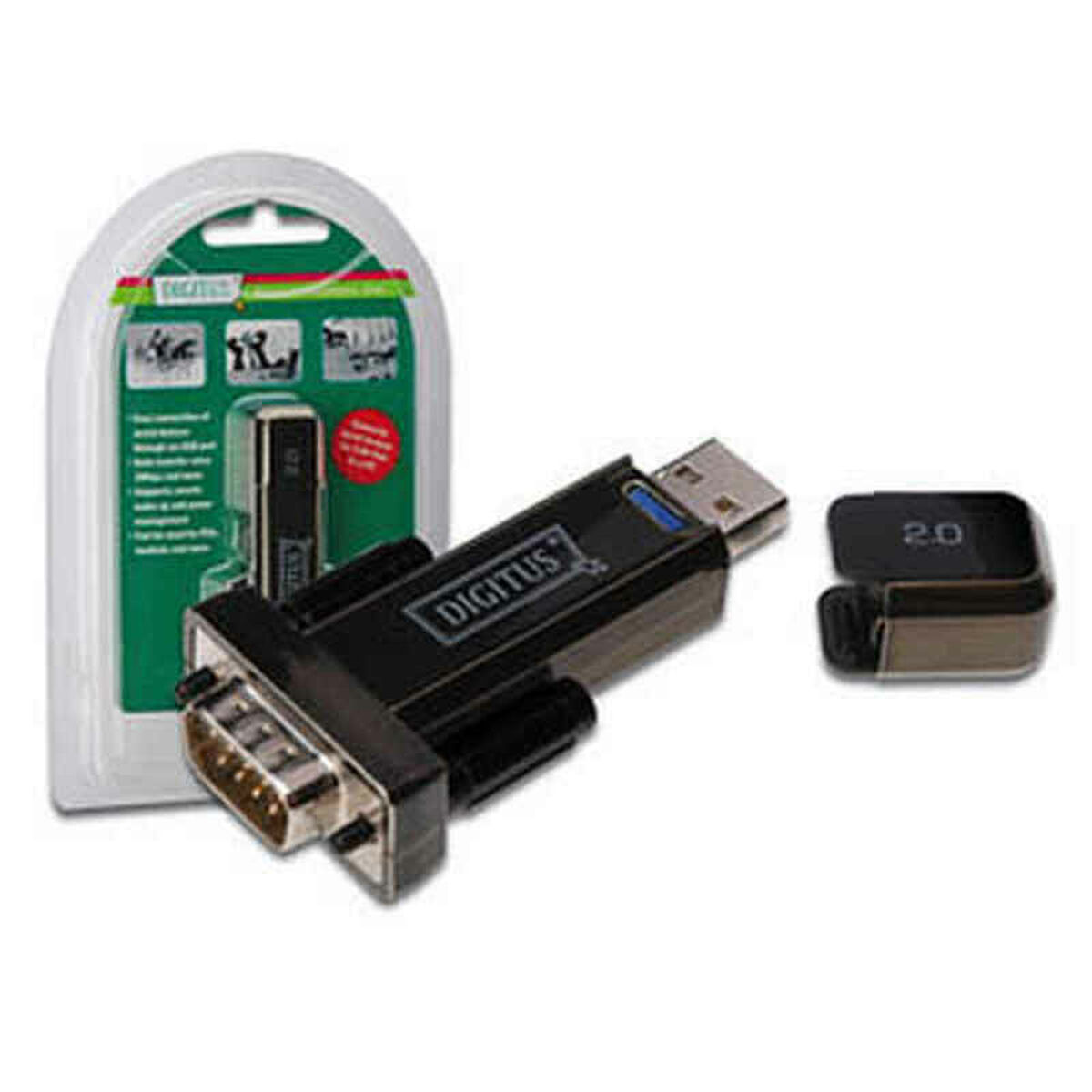 USB till Serieport Kabel Digitus Svart