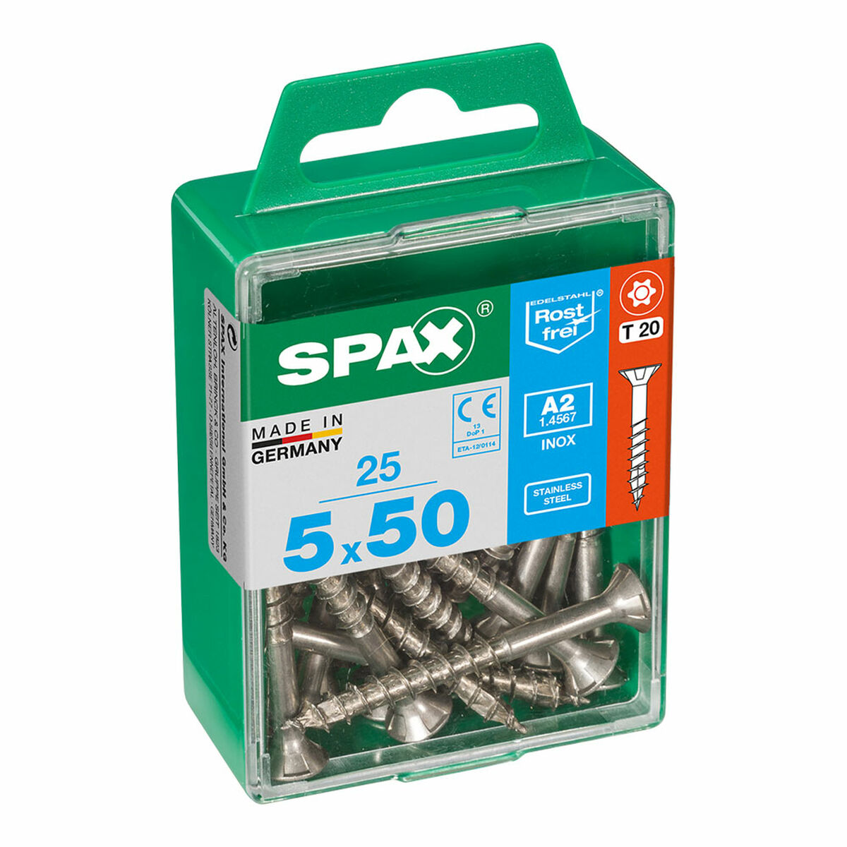 Låda med skruvar SPAX 4197000500502 Träskruv Platt huvud (5 x 50 mm) (5,0 x 50 mm) - 2
