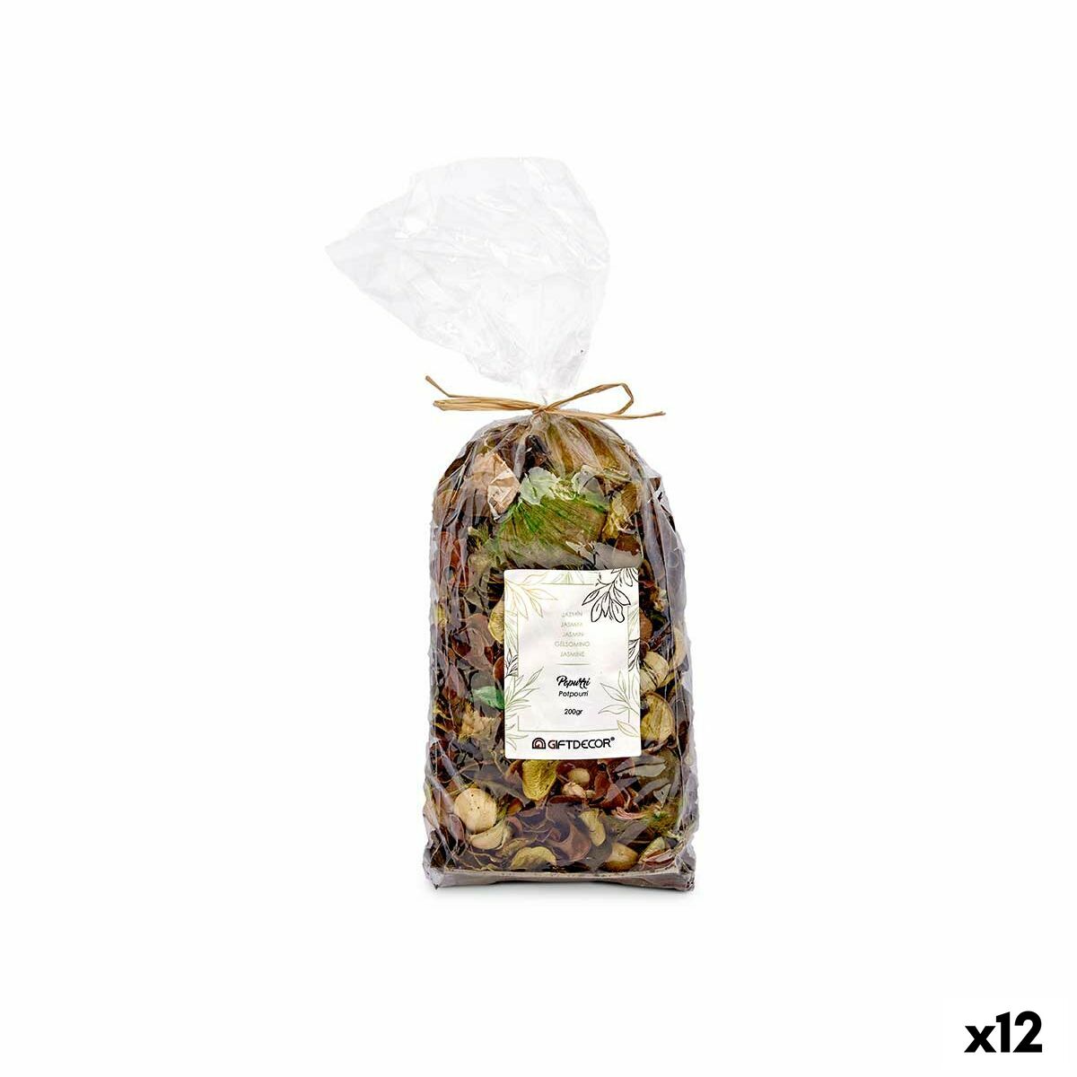 Dekorativa blommor Gift Decor Grön Naturell 200 g 12 x 28 x 10 cm Jasmin (12 antal) - 3