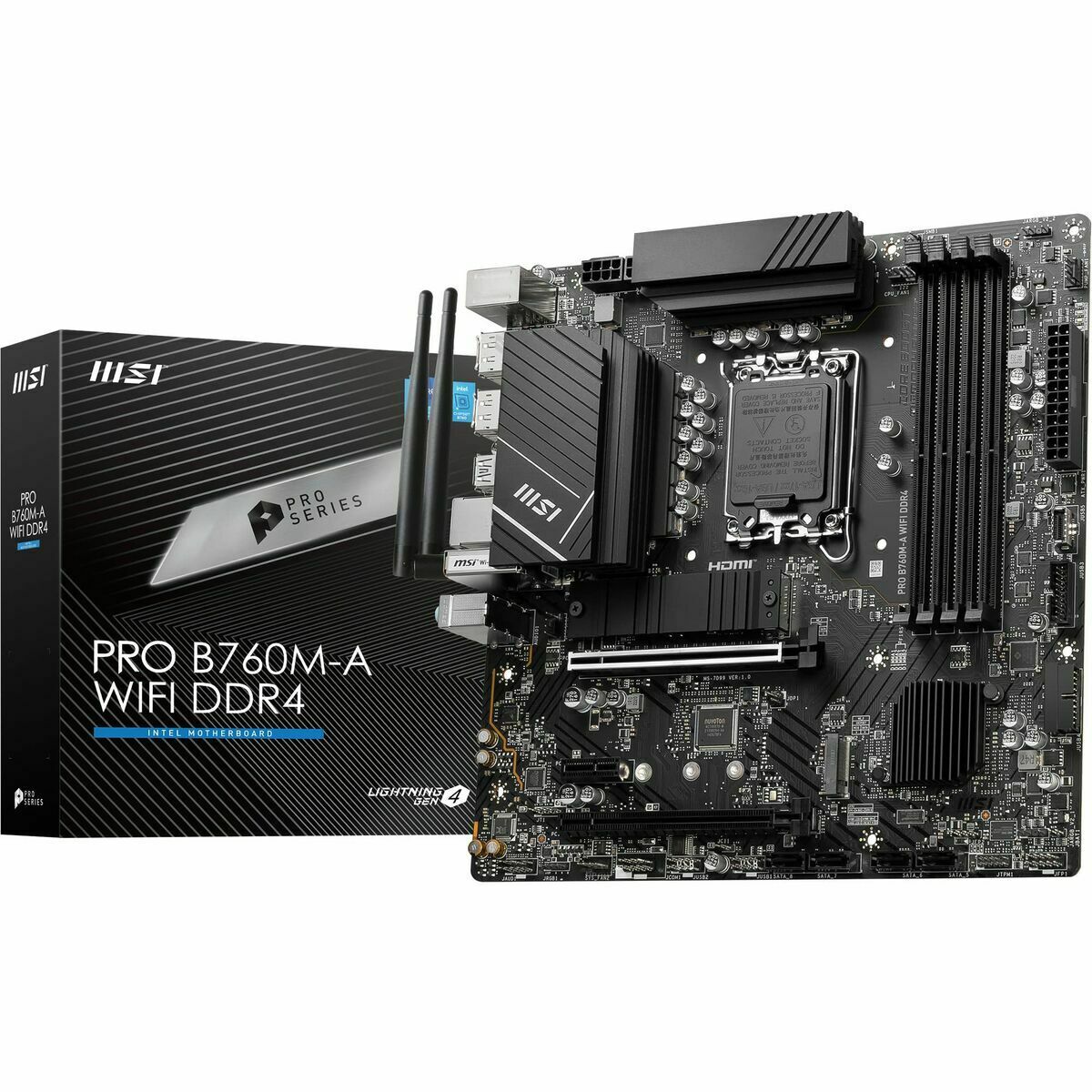 Moderkort MSI PRO B760M-A WIFI DDR4 Intel B760 LGA 1700
