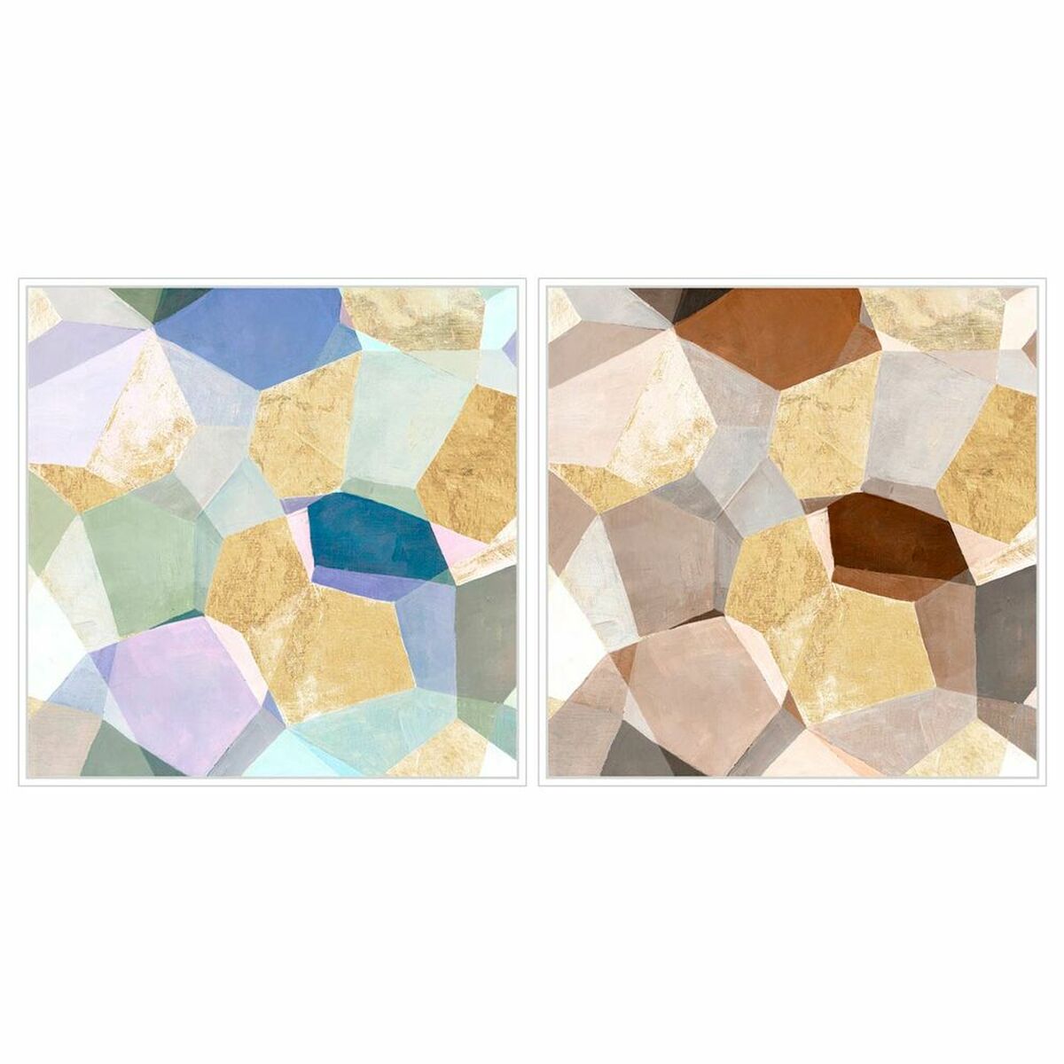 Tavla DKD Home Decor 103 x 4,5 x 103 cm Abstrakt Modern (2 antal) - 4